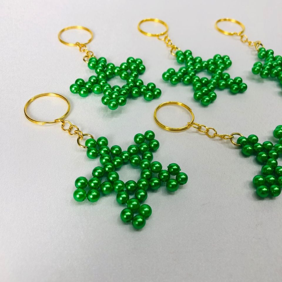 YILBAŞI KAR TANESİ ANAHTARLIK YEŞİL RENK YENİ YIL ANAHTARLIK