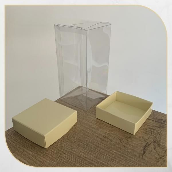 7x7x14 KREM ÇİFT TARAFLI KARTON VE ASETAT KUTU