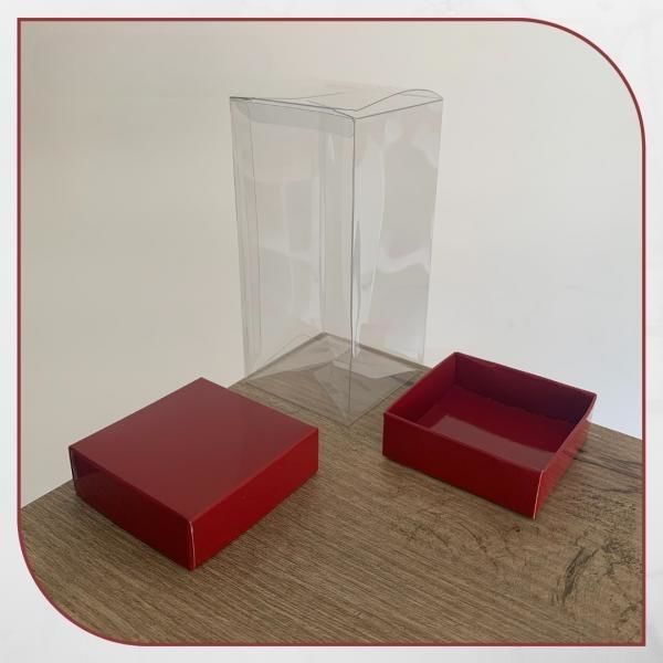 7x7x14 BORDO ÇİFT TARAFLI KARTON VE ASETAT KUTU
