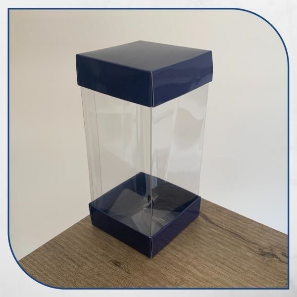 7x7x14 LACİVERT ÇİFT TARAFLI KARTON VE ASETAT KUTU