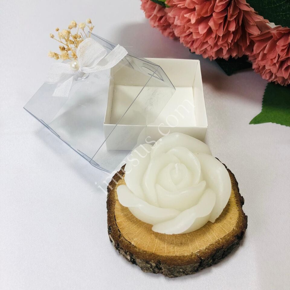 ASETAT KUTULU GÜL MUM SÜSLEME