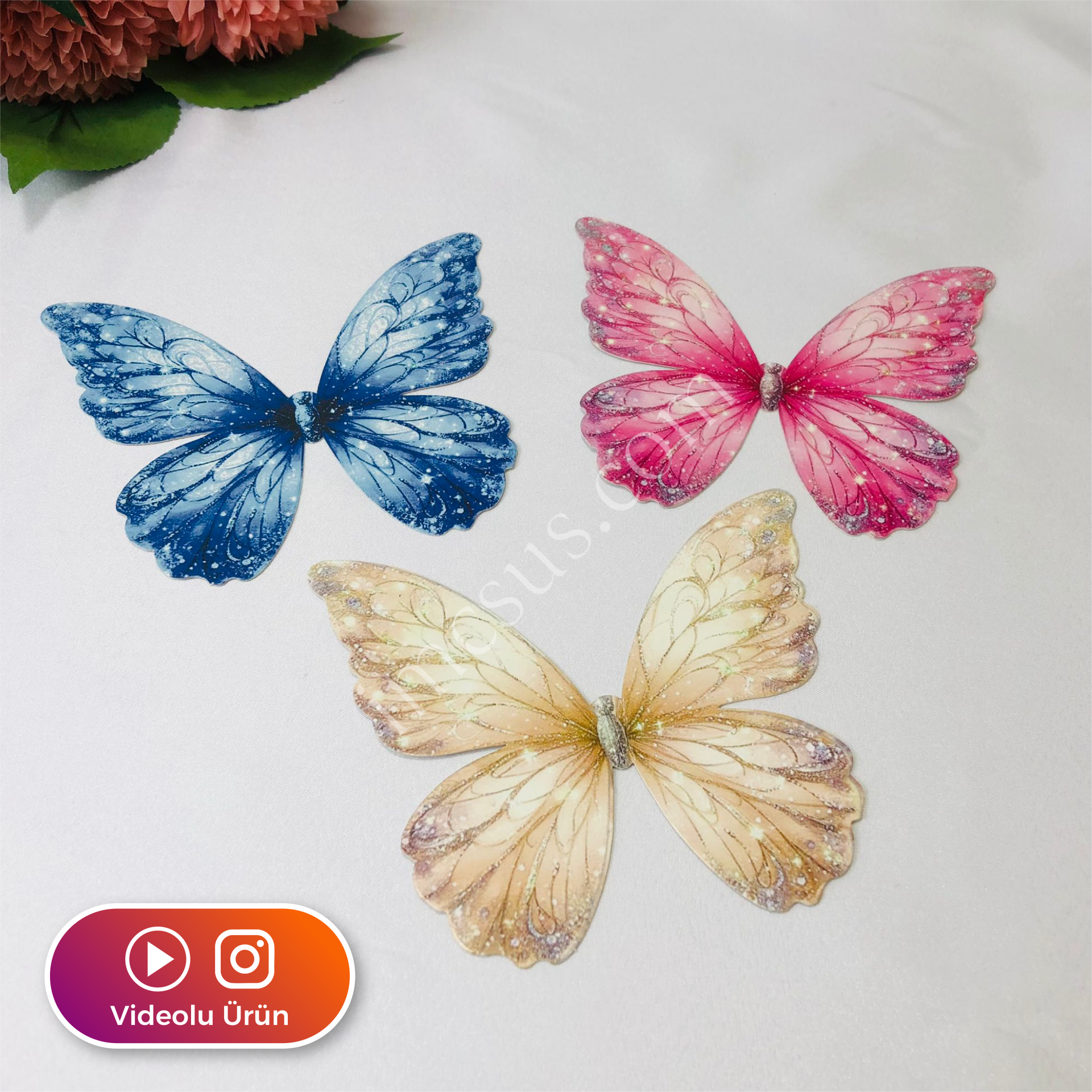 KELEBEK KESİM BASKILI HAZIR KART