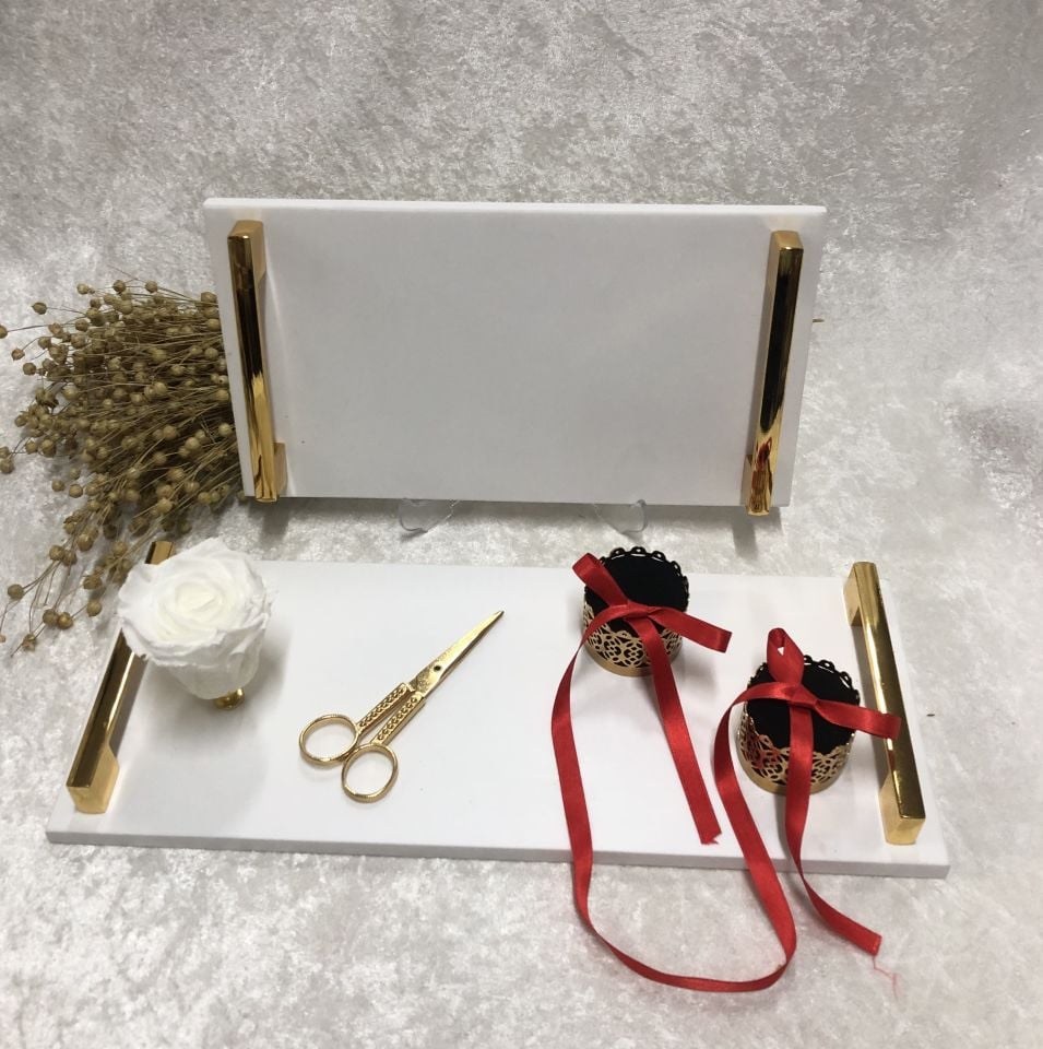 TEPSİ 2'Lİ CORİAN MERMER İNCE DİKDÖRTGEN