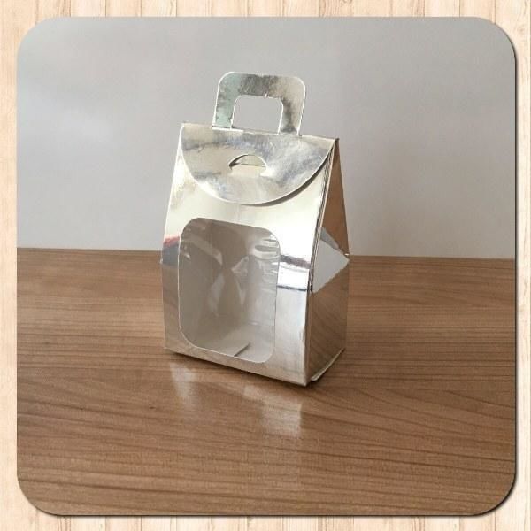 7.5x10.5x4.5 PENCERELİ GÜMÜŞ ÇEREZ KUTUSU