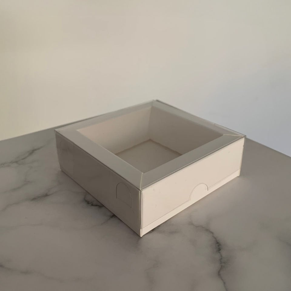 DUVARLI KUTU - 9x9x3 Altı Beyaz Karton Üstü Asetat Kutu