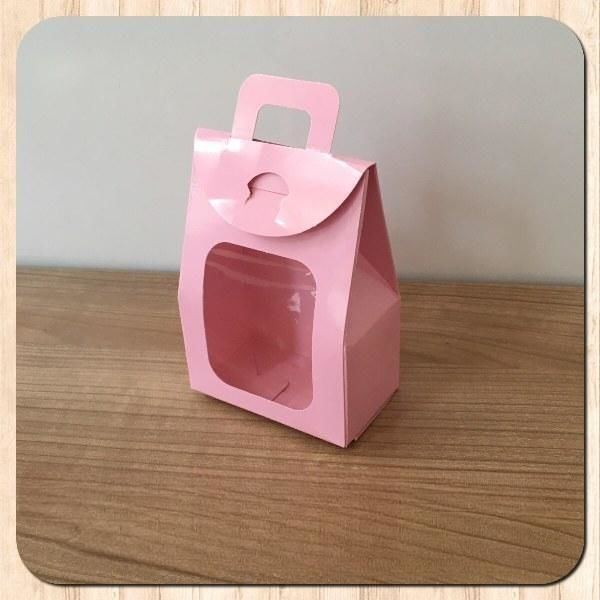 7.5x10.5x4.5 PENCERELİ PEMBE ÇEREZ KUTUSU