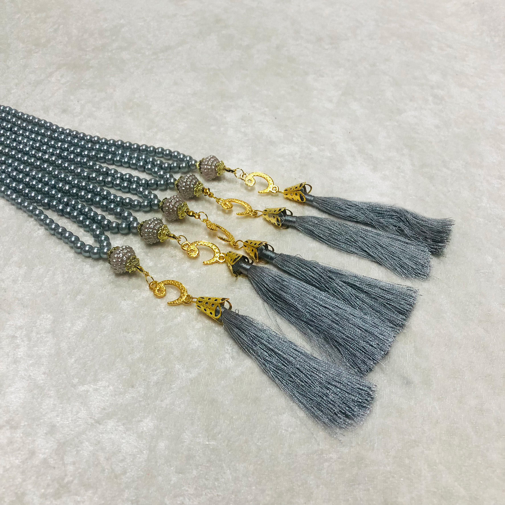 İNCİ TESBİH GRİ 6mm