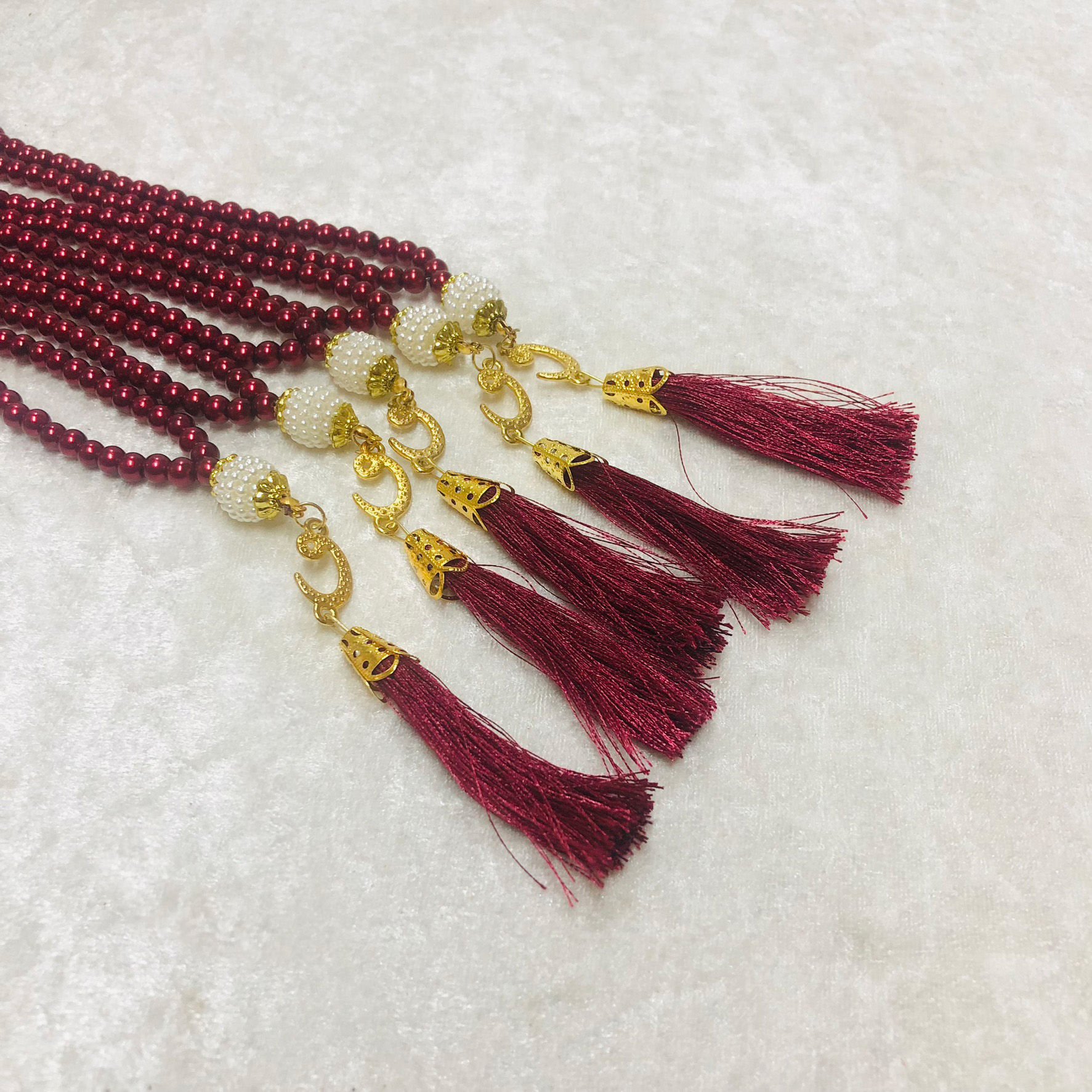 İNCİ TESBİH BORDO 6mm