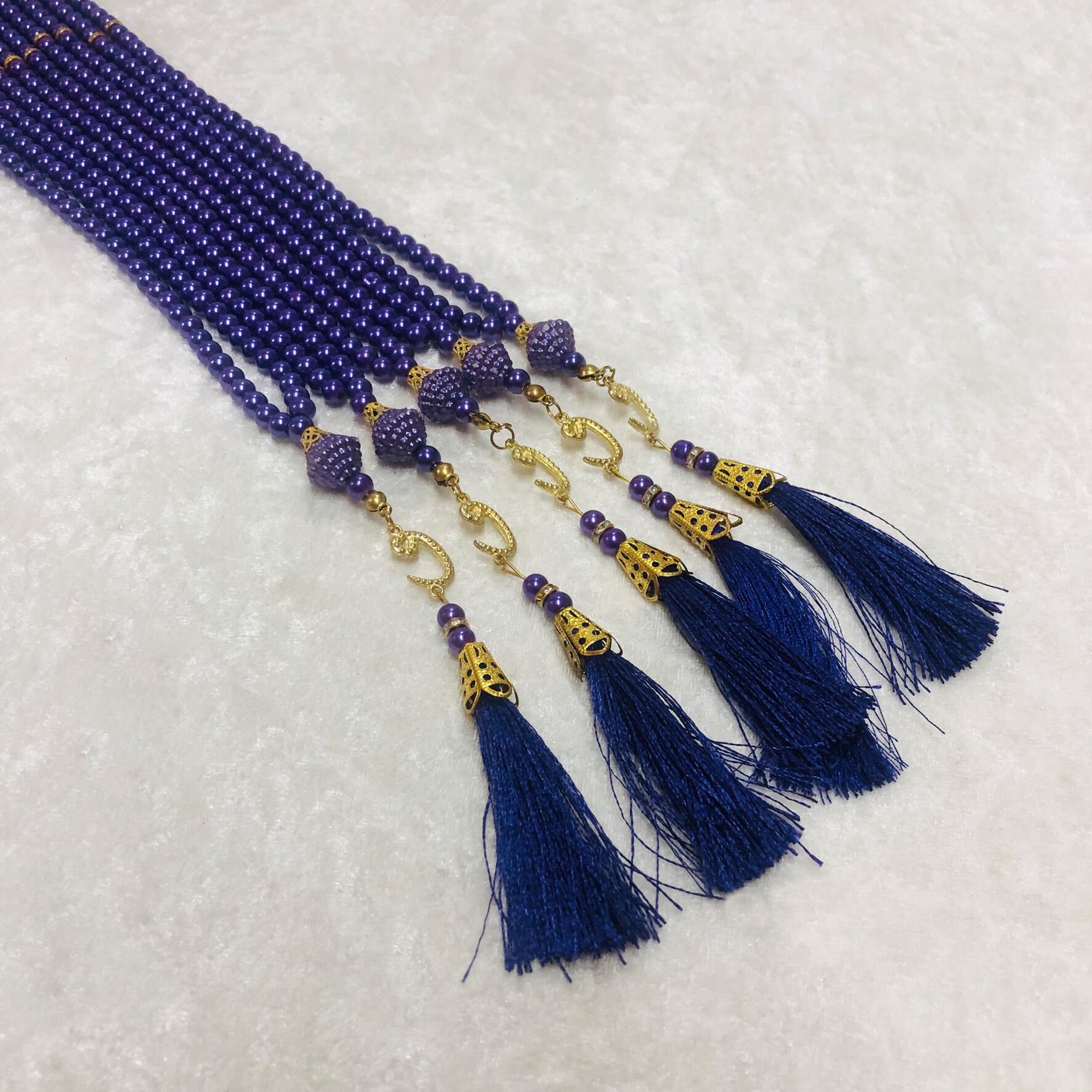 İNCİ TESBİH LACİVERT 6mm