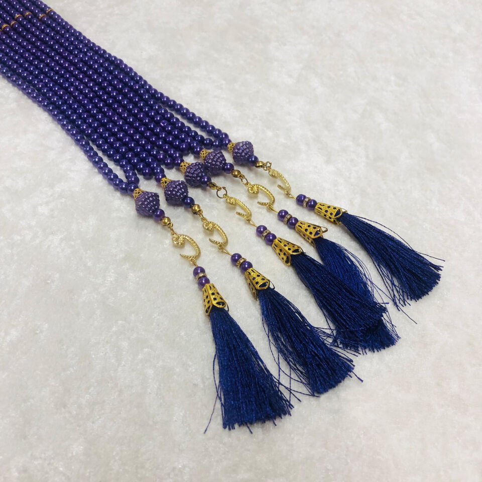 İNCİ TESBİH LACİVERT 6mm