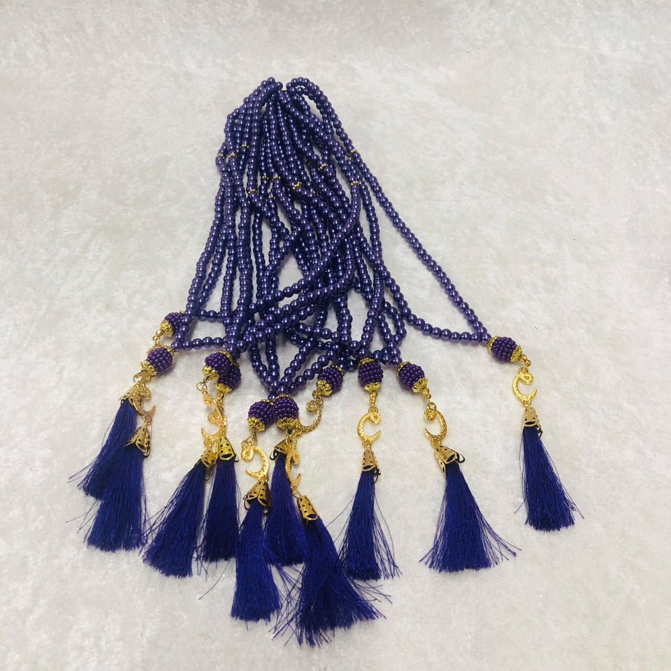 İNCİ TESBİH SAKS MAVİSİ 6mm