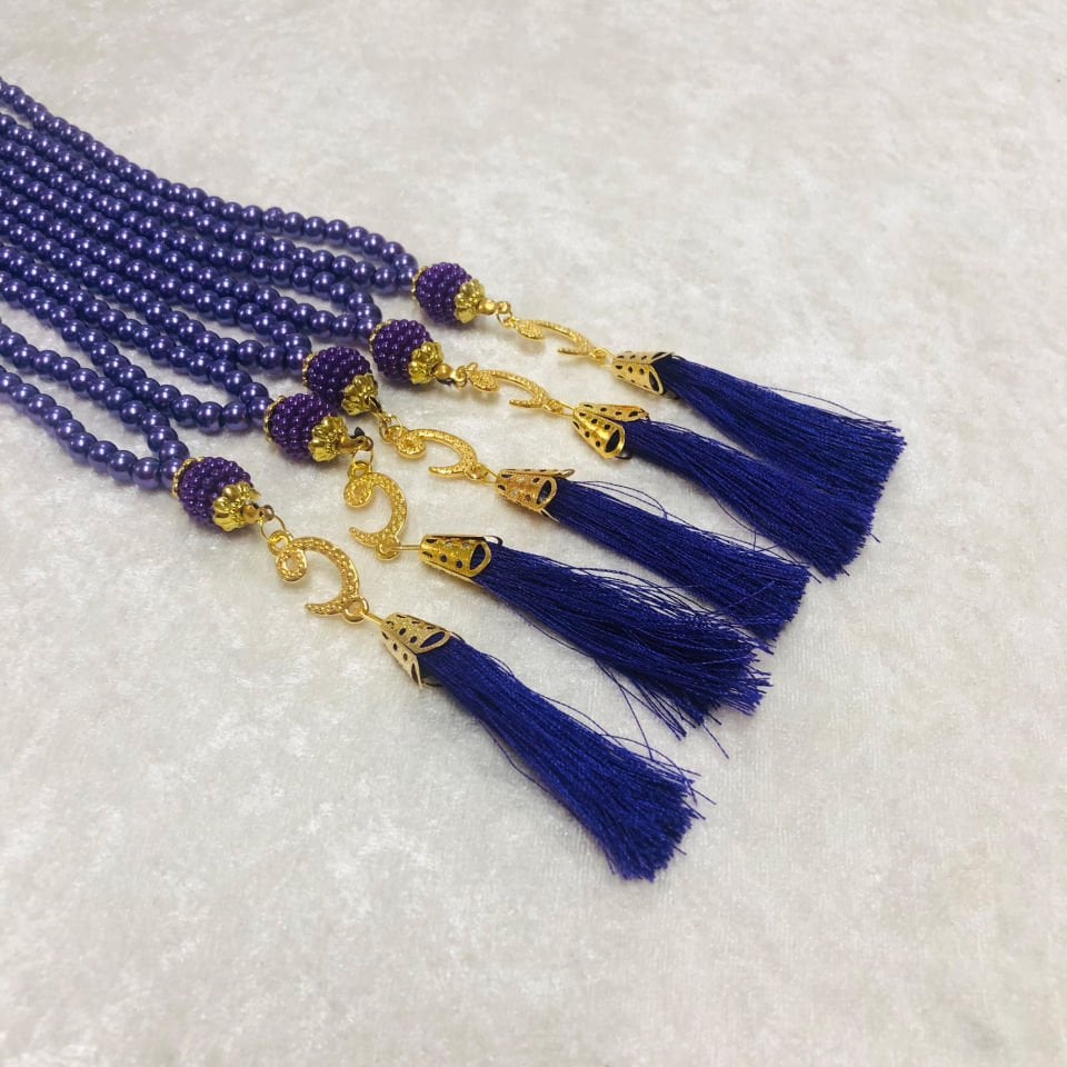 İNCİ TESBİH SAKS MAVİSİ 6mm