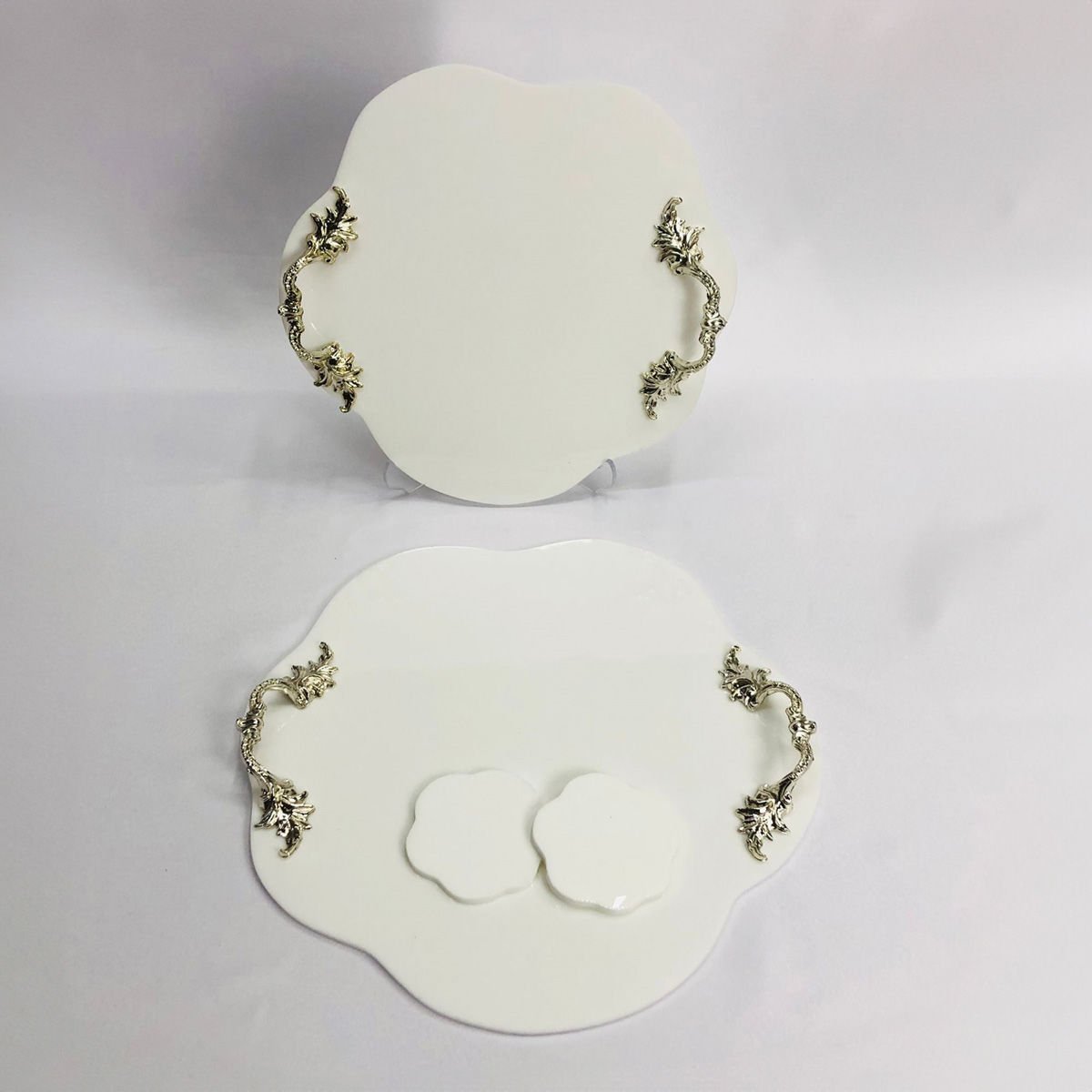 BEYAZ ÇİÇEK ORJİNAL EPOKSİ TEPSİ AZ KIVRIMLI @özelfiyat