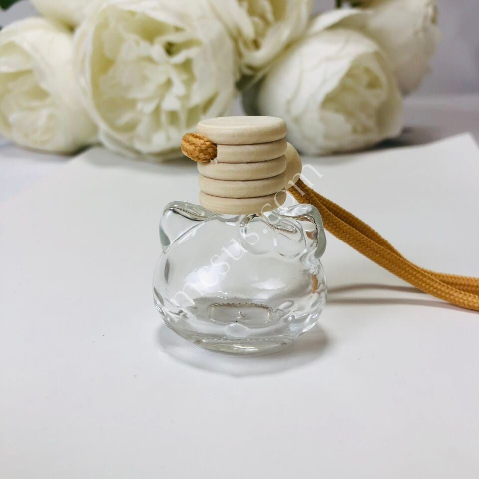 KEDİ MODEL AHŞAP KAPAKLI KOKU ŞİŞESİ 13ml (BTL701)