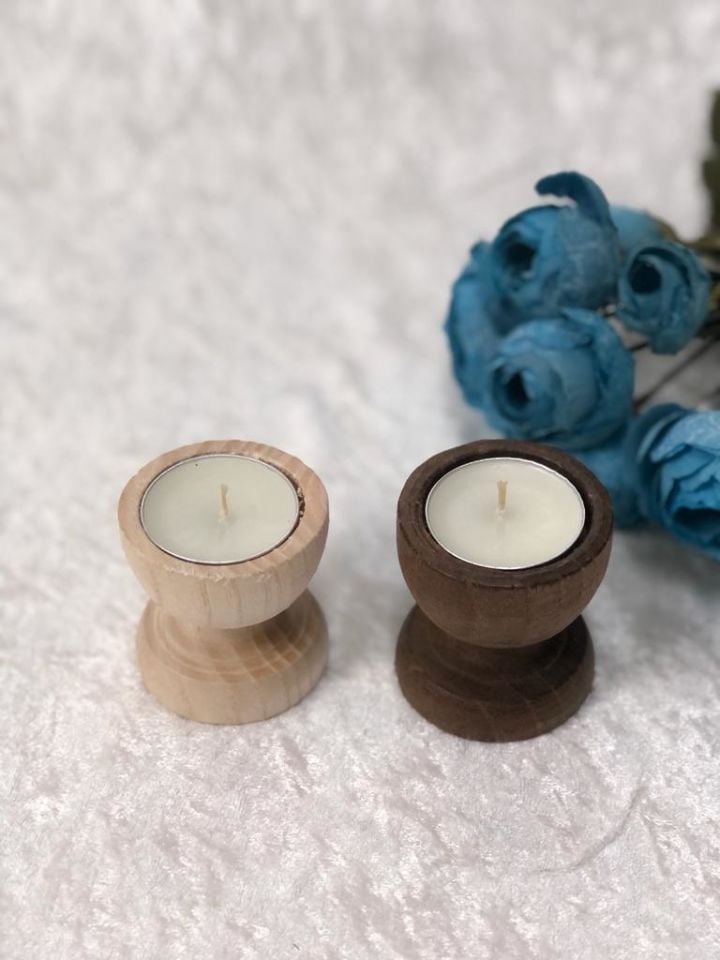 AHŞAP KÜTÜK TEALİGHT MUMLUK KADEH