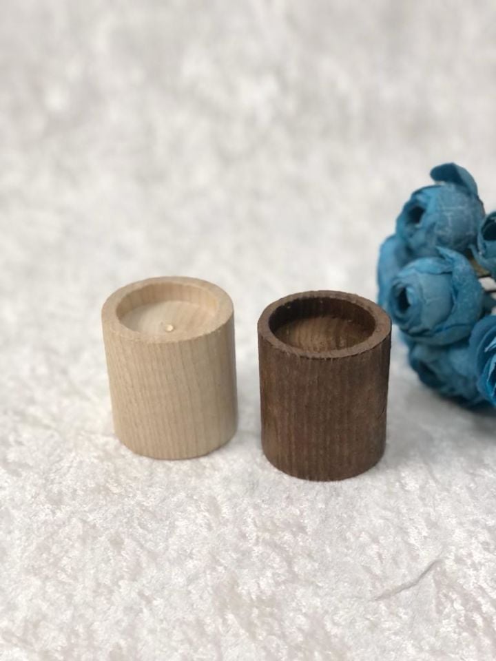 AHŞAP KÜTÜK TEALİGHT MUMLUK SİLİNDİR
