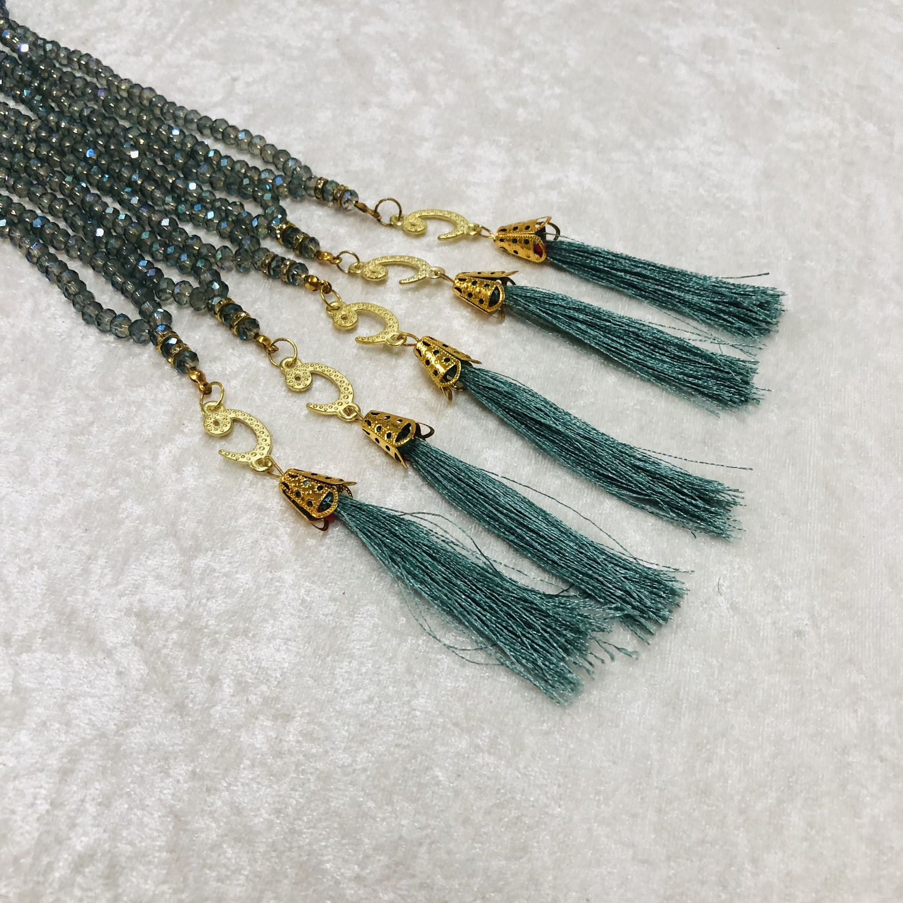 KRİSTAL TESBİH YEŞİL JANJAN 10'LU 6mm