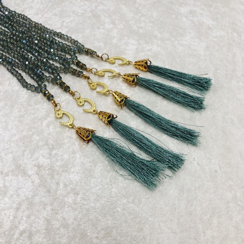 KRİSTAL TESBİH YEŞİL JANJAN 10'LU 6mm