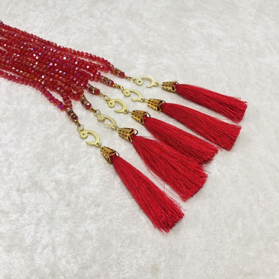 KRİSTAL TESBİH KIRMIZI 10'LU 6mm