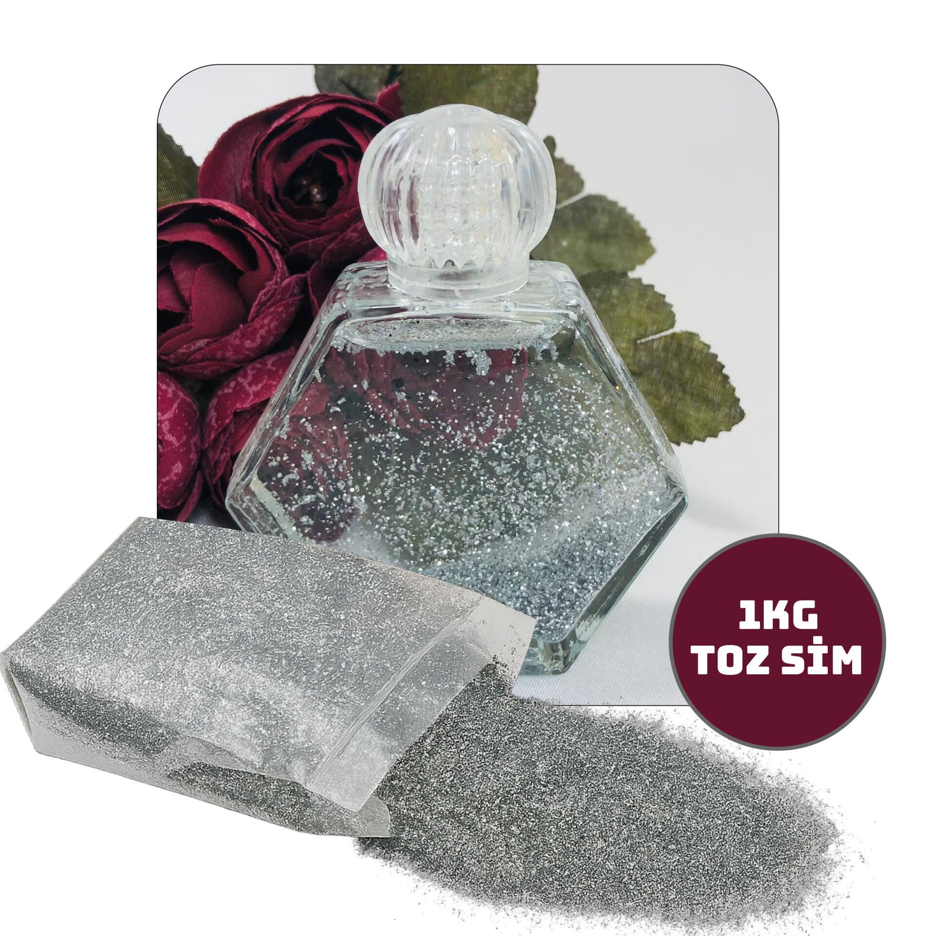 Silver Colored Glitter Powder 1kg
