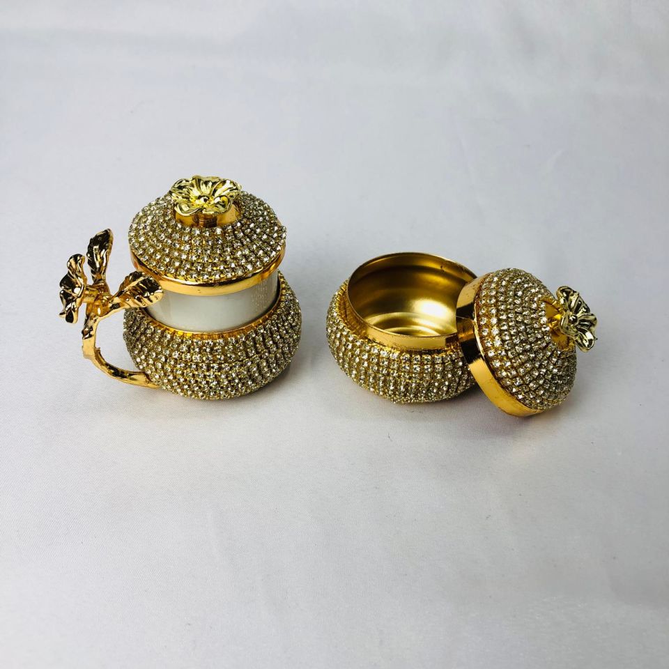 TAŞLI LÜKS FİNCAN TAKIMI  2'Lİ FİNCAN VE LOKULUK Gold