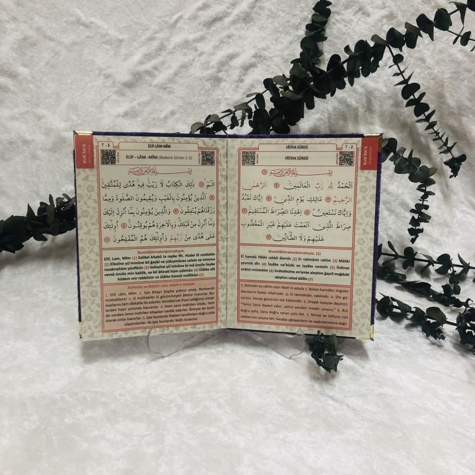 Yasin-i Şerif Kadife Kaplama Saks Mavisi Renk