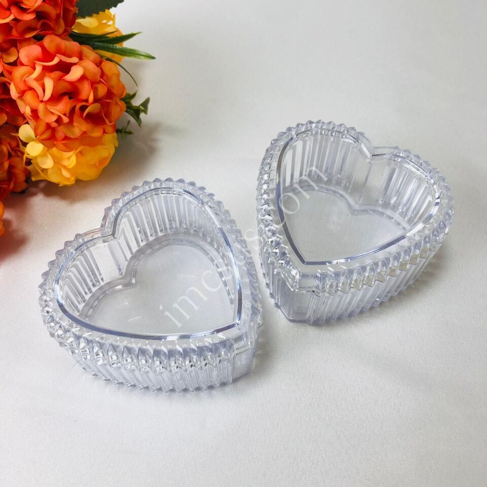 MİKA ÇİZGİLİ KALP ŞEKERLİK KUTU