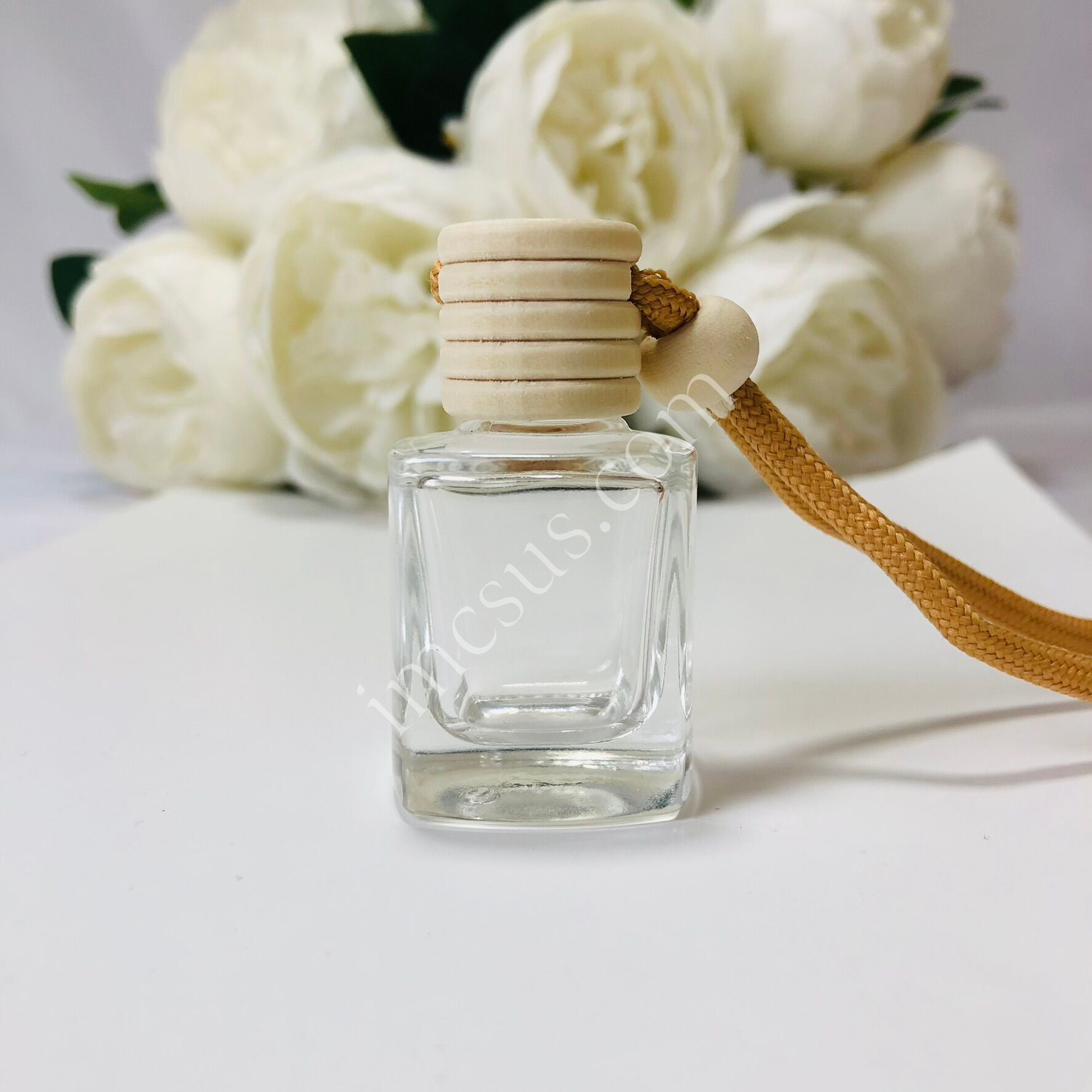 KARE MODEL AHŞAP KAPALI KOKU ŞİŞESİ 15ml (BTL704)