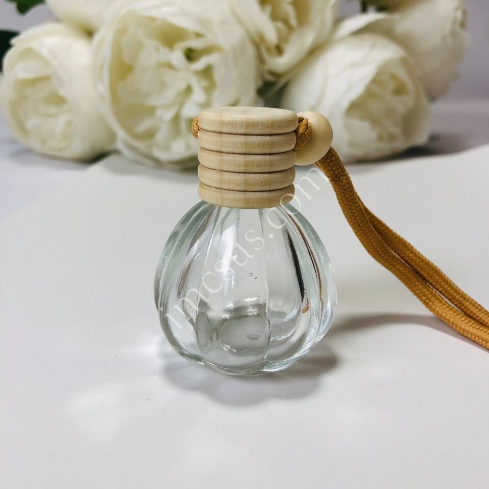 ÇİZGİLİ BOMBE MODEL AHŞAP KAPAKLI KOKU ŞİŞESİ 15ml (BTL702)