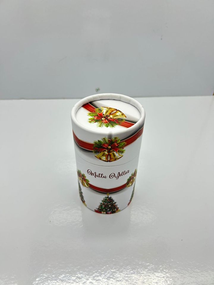 13x7 NOEL BEYAZ YILBAŞI BEYAZ SİLİNDİR KUTU