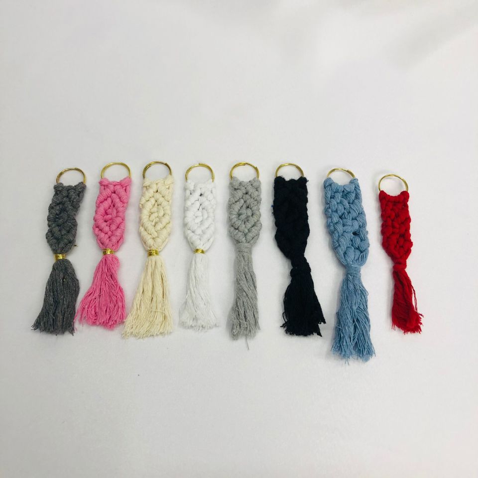 DÜZ MAKROME ANAHTARLIK 1 Paket(10 adet) - Pembe