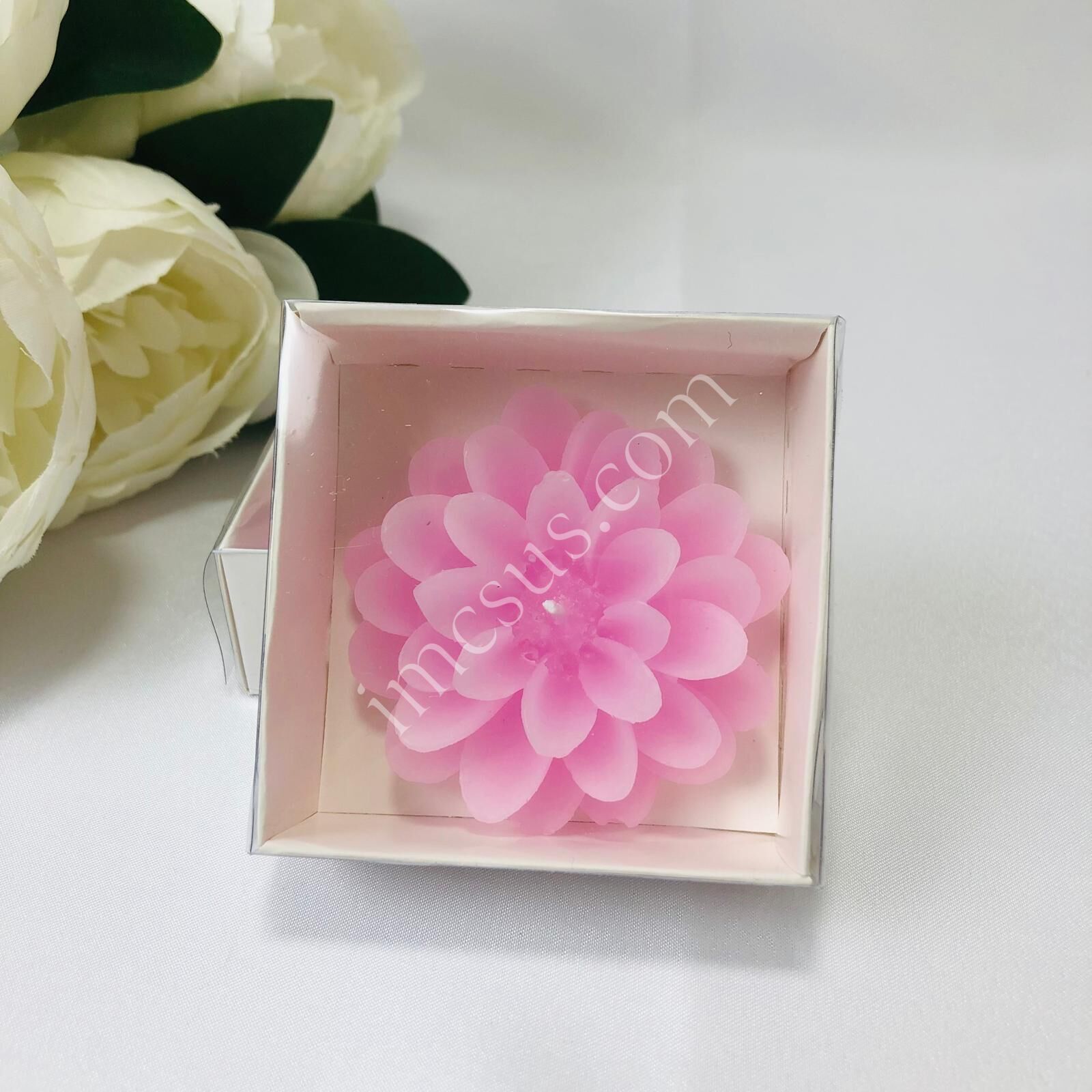 MUM ALT BEYAZ ASETAT KUTULU LOTUS 12'Lİ 7*2,5cm 1 Paket(12 Adet) - Pembe