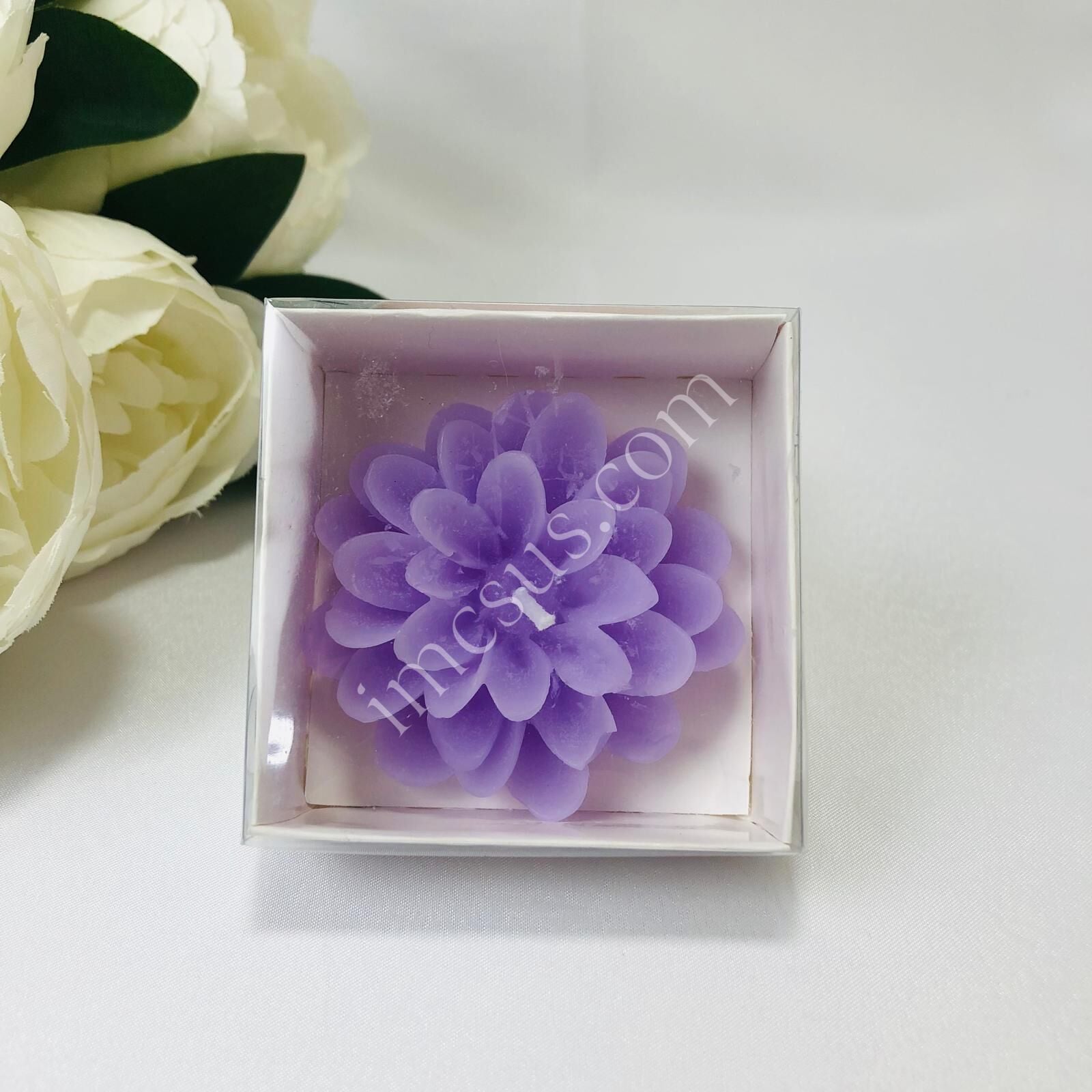 MUM ALT BEYAZ ASETAT KUTULU LOTUS 12'Lİ 7*2,5cm 1 Paket(12 Adet) - Lila