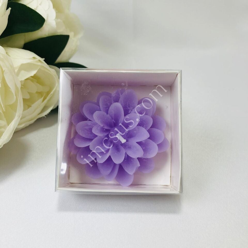 MUM ALT BEYAZ ASETAT KUTULU LOTUS 12'Lİ 7*2,5cm 1 Paket(12 Adet) - Lila