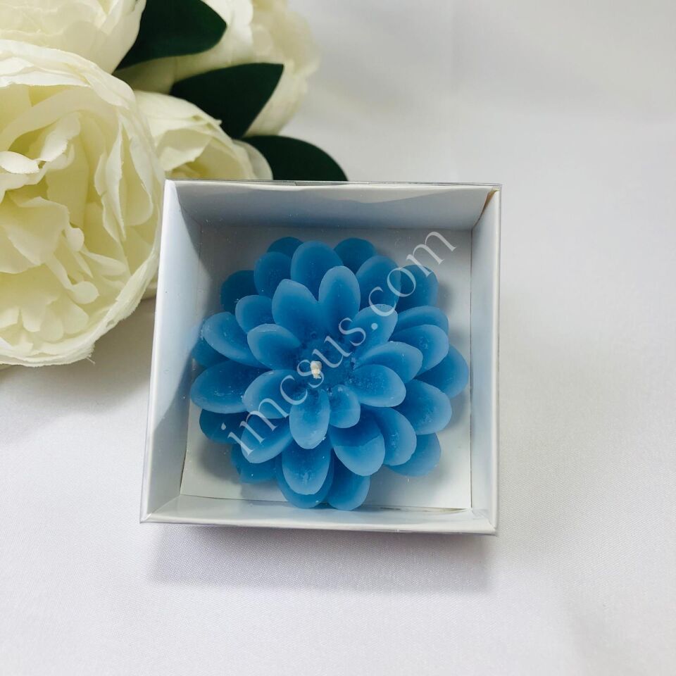 MUM ALT BEYAZ ASETAT KUTULU LOTUS 12'Lİ 7*2,5cm 1 Paket(12 Adet) - Mavi