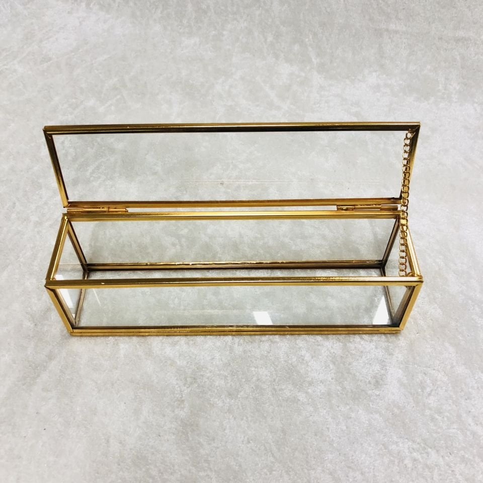 CAM KAPAKLI GÜL KUTUSU 20cm*5cm*5cm