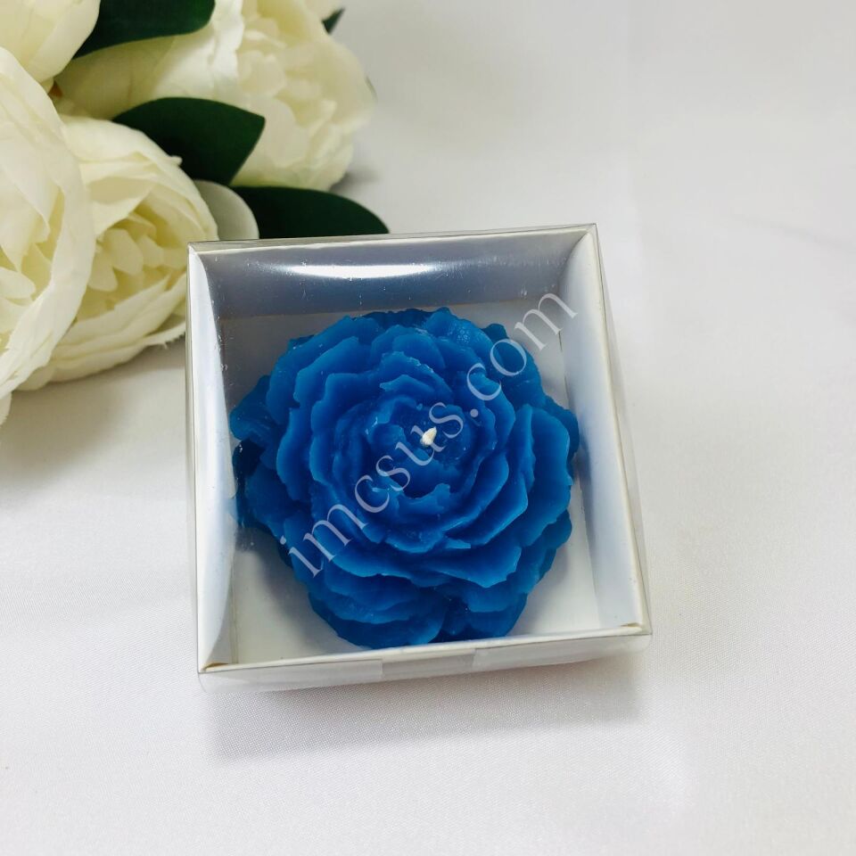 ŞAKAYIK MUM ALT BEYAZ ASETAT KUTULU 12'Lİ Mavi - 1 Paket(12 Adet)