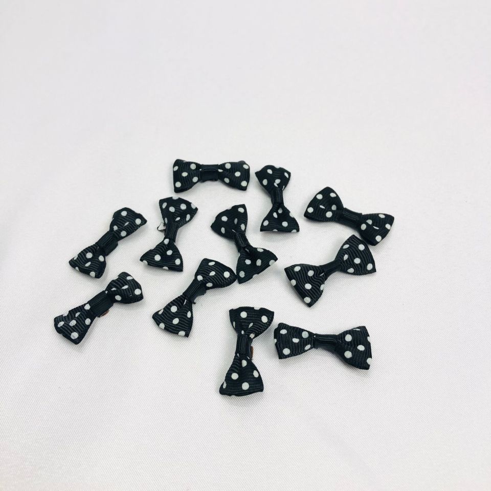 FİYONK KURDELE PUANLI 100'LÜ 1cm 1 Paket(100 Adet) - Siyah