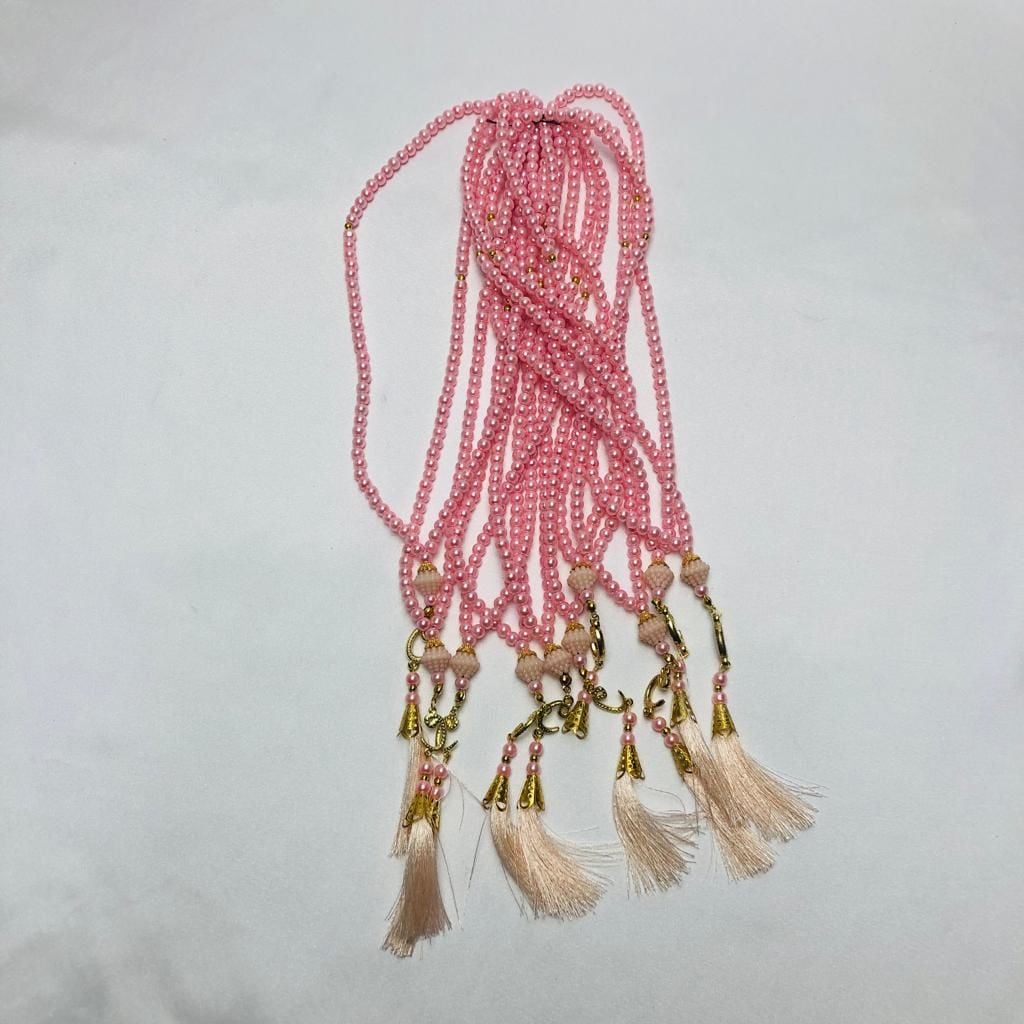 PLASTİK TESBİH PUDRA PEMBE 10'LU 6mm