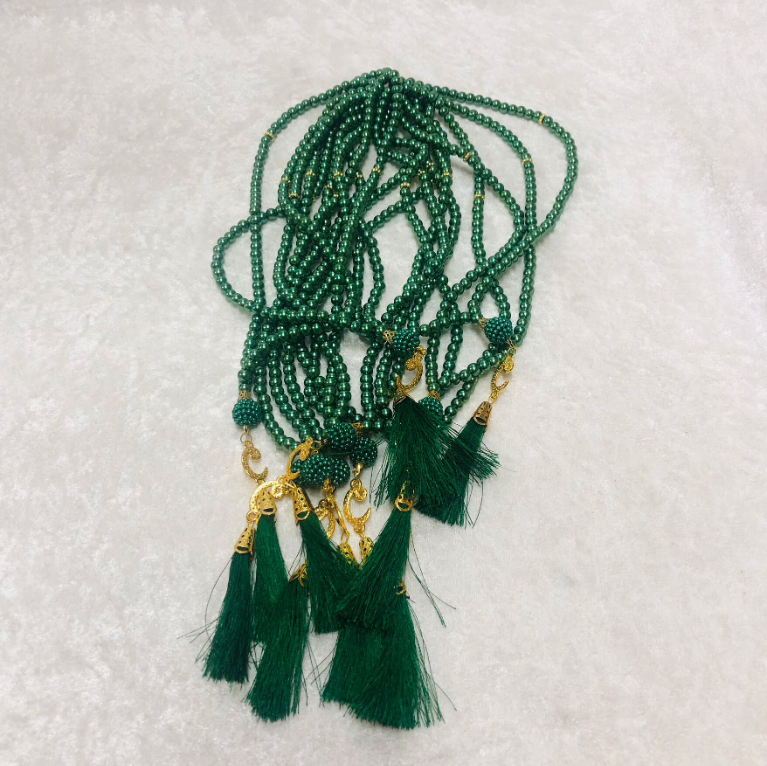 PLASTİK TESBİH ZÜMRÜT YEŞİLİ 10'LU 6mm