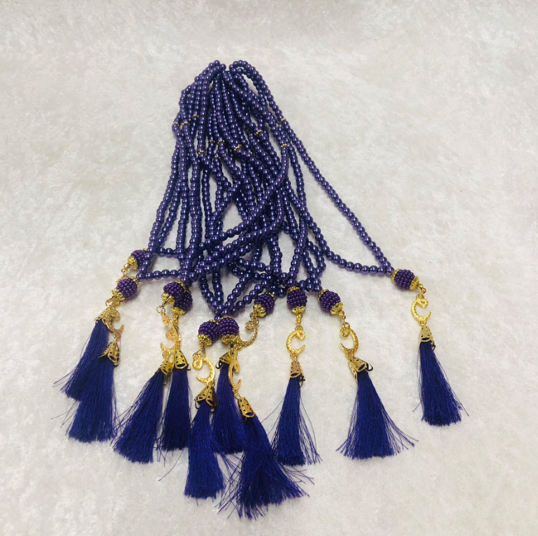 PLASTİK TESBİH SAKS MAVİ 10'LU 6mm