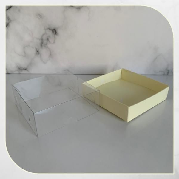 8x8x3 ALTI KREM KARTON ÜSTÜ ASETAT KUTU