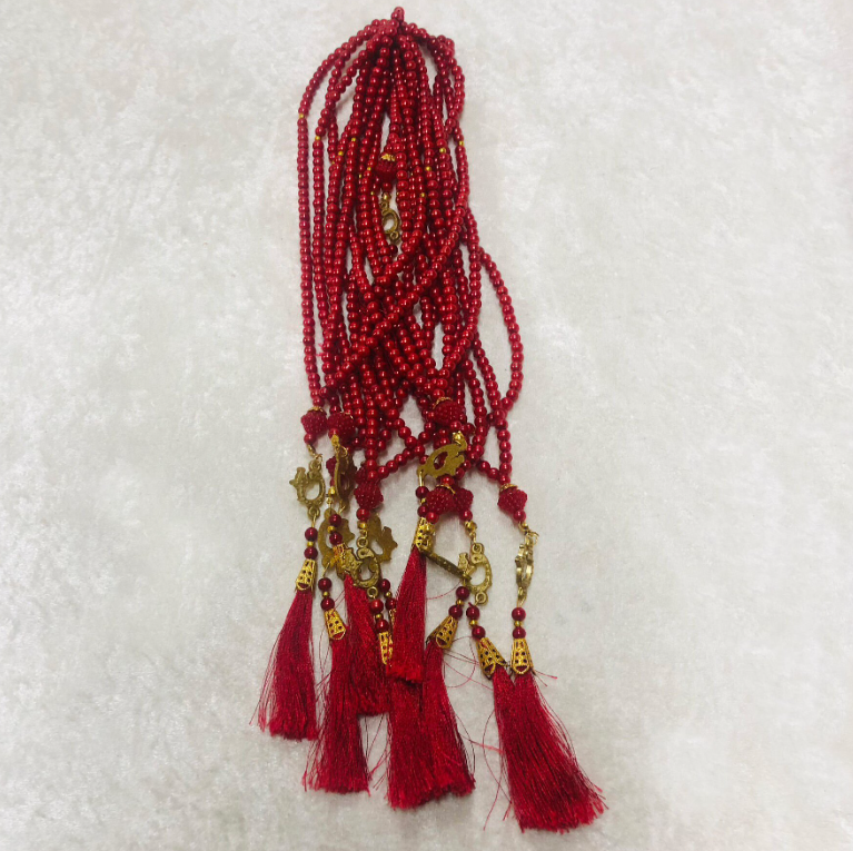 PLASTİK TESBİH KIRMIZI 10'LU 6mm