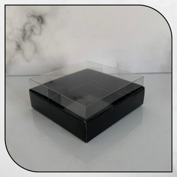 8x8x3 ALTI SİYAH  KARTON ÜSTÜ ASETAT KUTU