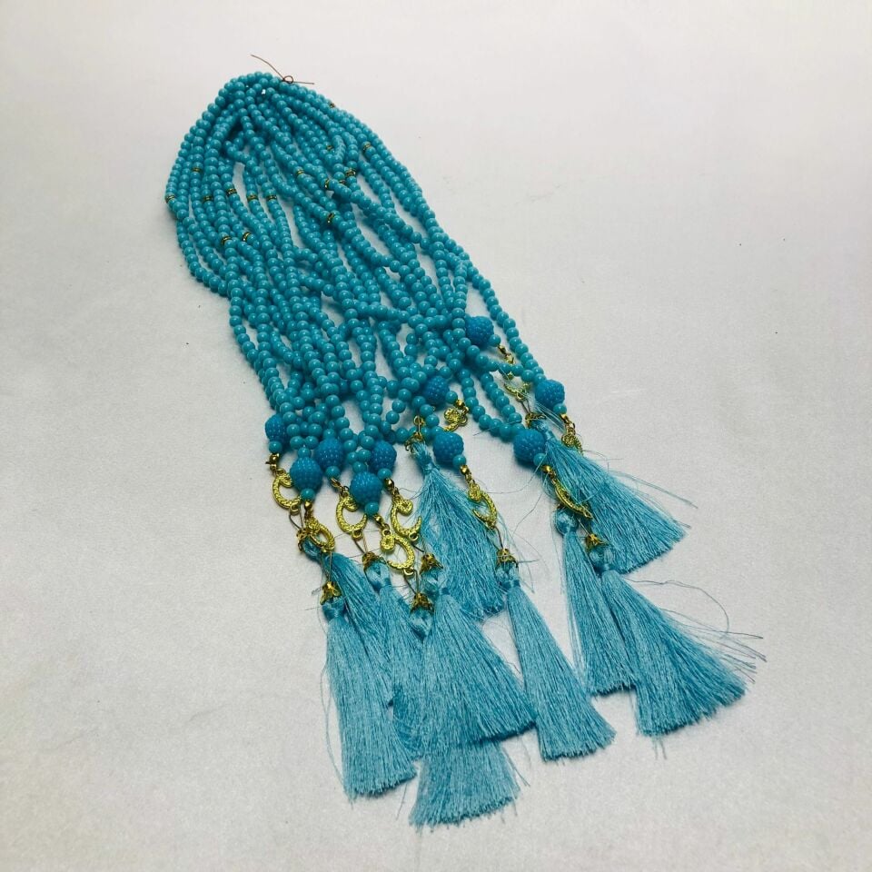 PLASTİK TESBİH TURKUAZ 10'LU 6mm