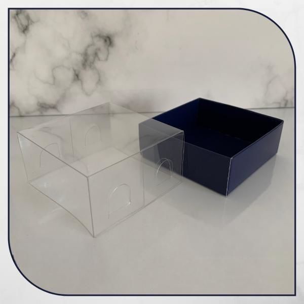 8x8x4 ALTI LACİVERT ÜSTÜ ASETAT KUTU