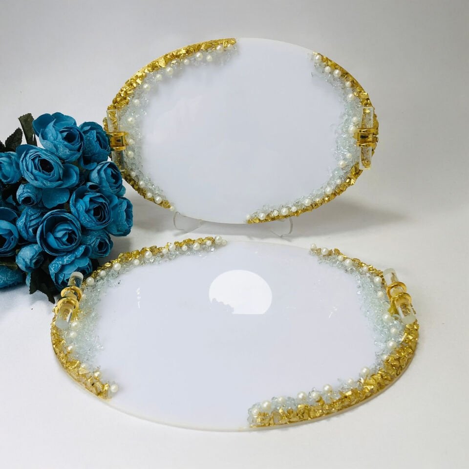 MOBLEN TEPSİ 2'Lİ TAŞLI OVAL
