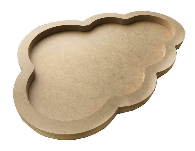 KAPI SÜSÜ AHŞAP BULUT AHŞAP PANO 45*30cm