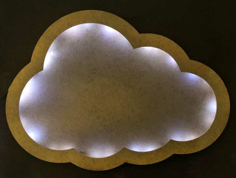 KAPI SÜSÜ BULUT LED IŞIK BOŞLUKLU AHŞAP PANO