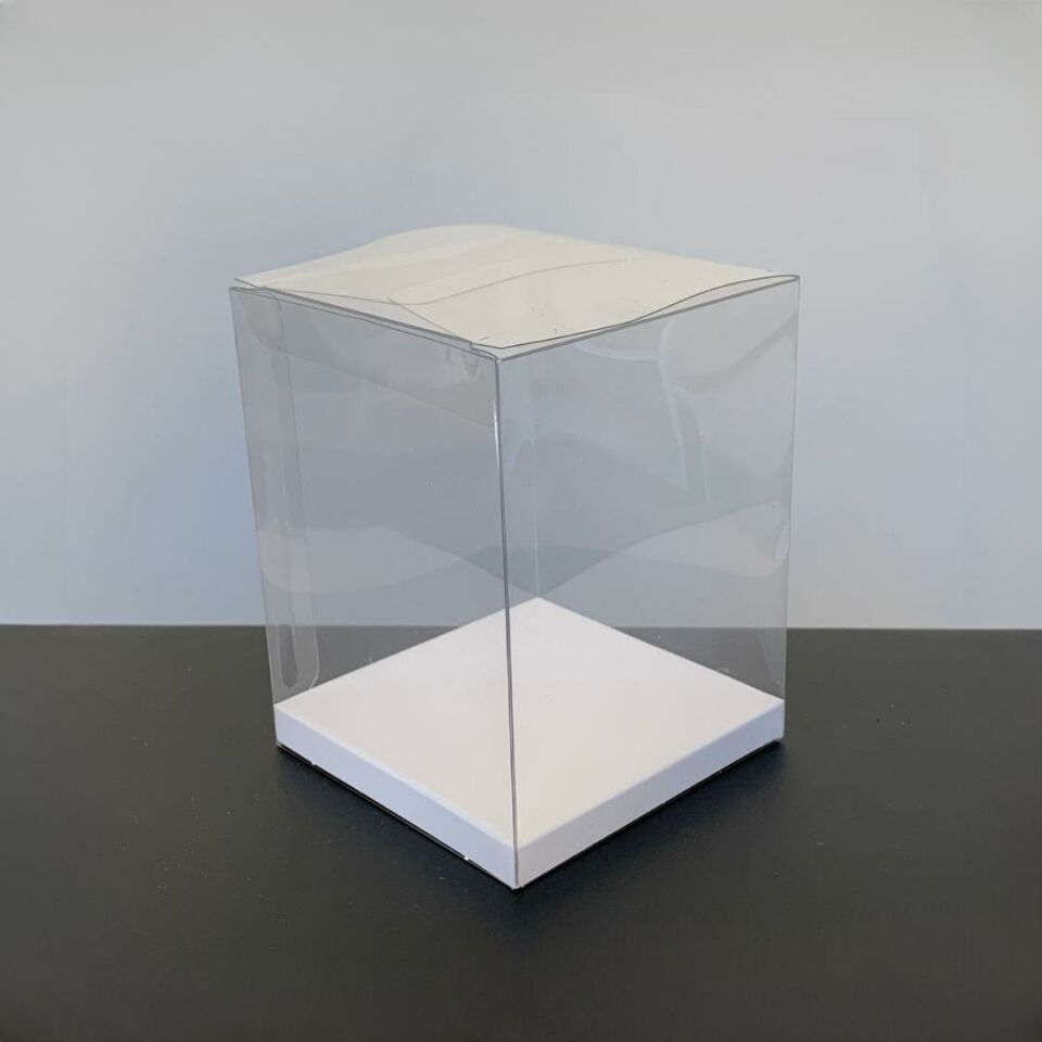 8x8x10 BEYAZ İÇ YÜKSELTİCİLİ ÜSTÜ ASETAT KUTU